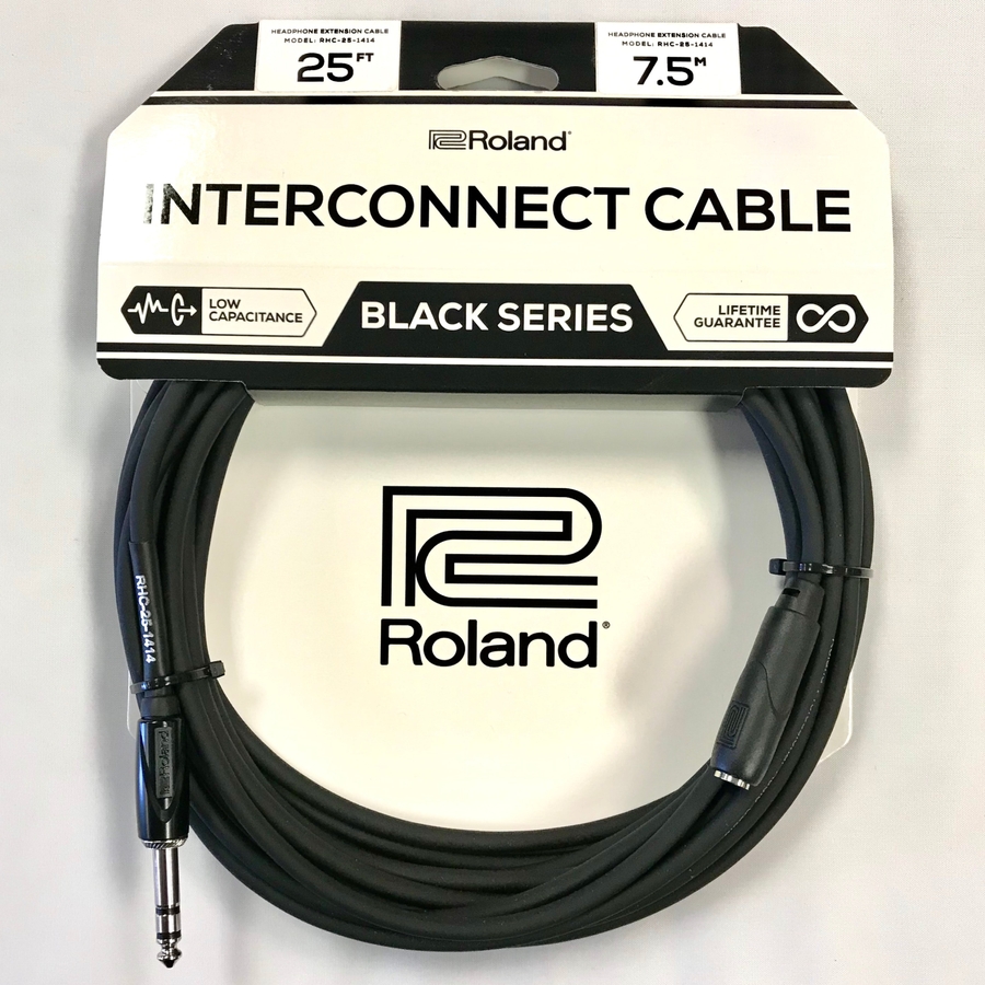 Стереофонічний кабель-подовжувач стерео Джек 6.3 мм "мама" - "тато" Roland RHC-25-1414 (7.5 метри) фото 3