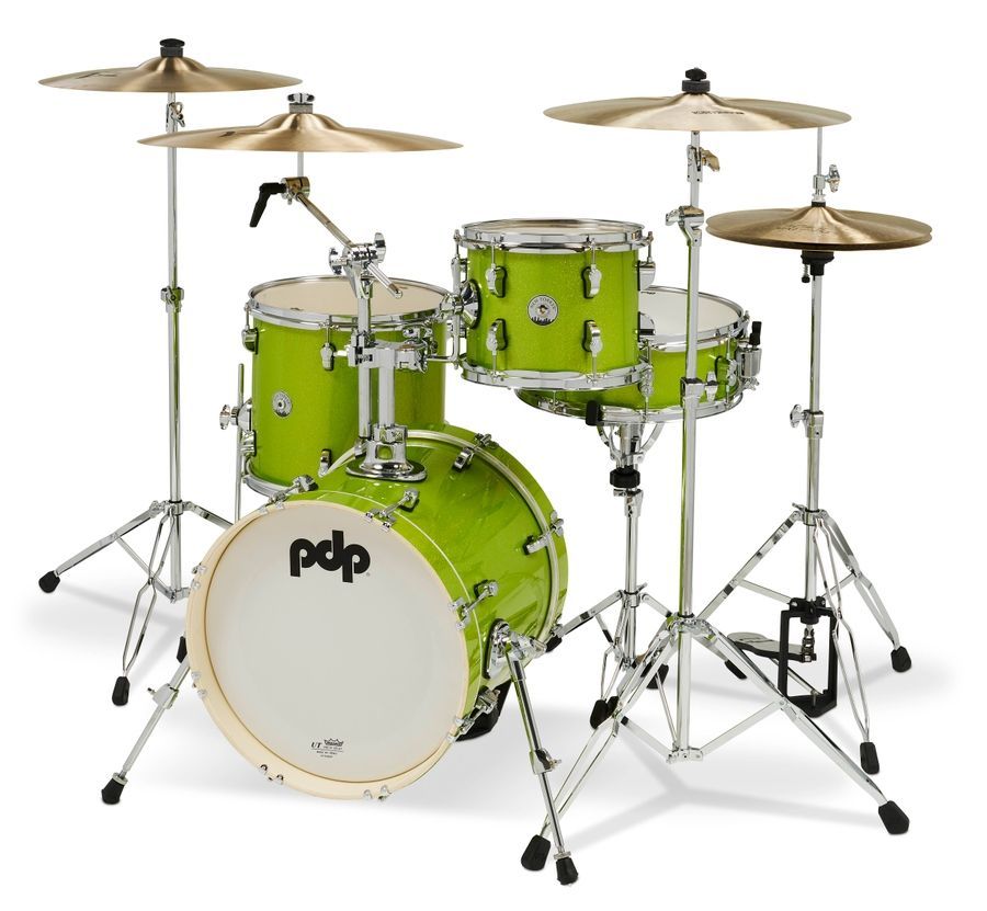 PDP PDNY1604EL New Yorker Shell Pack, 4-Piece Electric Green Sparkle Finish Ply PD-0146 фото