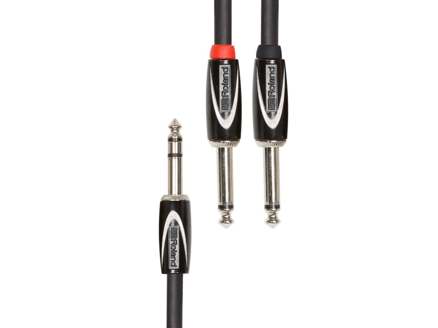 Комутаційний кабель — роз'єми стерео "Джек" 6,3 мм до 2х моно "Джек" 6,3 мм Roland RCC-5-TR28V2 (1,5 метри) фото 2
