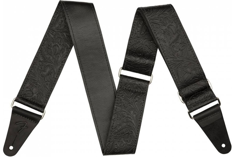 FENDER STRAP 2" TOOLED LEATHER BLACK Ремінь гітарний FE-0595 фото