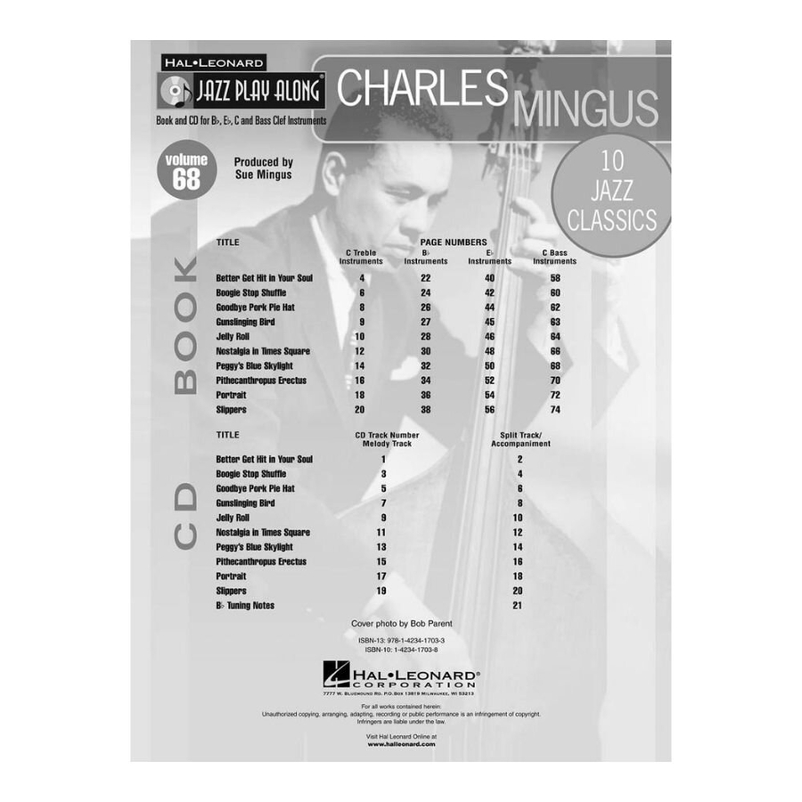 Charles Mingus Jazz Play-Along Volume 68 Hal Leonard 843069 Ноты фото 2