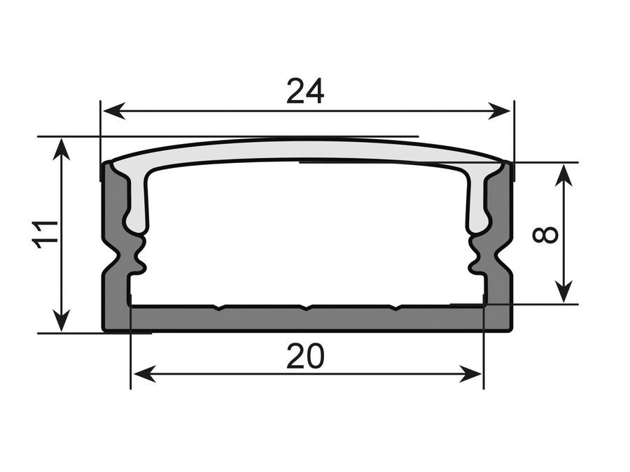 EUROLITE U-profile 20mm for LED Strip black 2m EL-1568 фото
