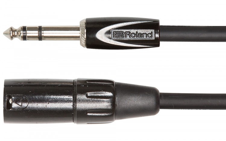 Симетричний комутаційний кабель 6.3 мм TRS "папа" до XLR "папа" Roland RCC-10-TRXМ (3 метри) фото 2