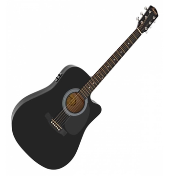 Электроакустическая гитара Squier by Fender SA-150CE Black фото 1