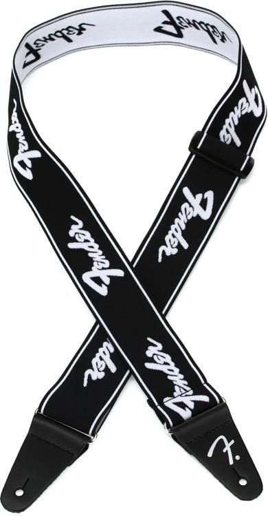 FENDER STRAP 2" WEIGHLESS RUNNING LOGO STRAP WHITE/BLACK Ремінь гітарний FE-0600 фото