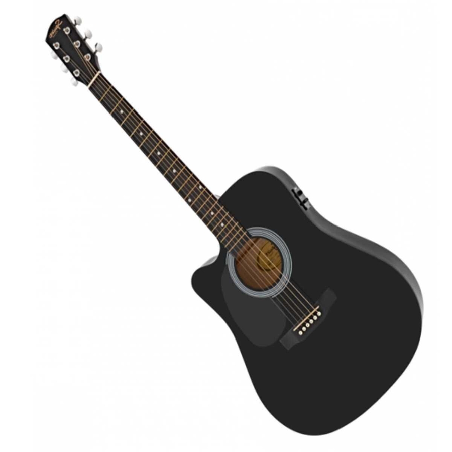Электроакустическая гитара Squier by Fender SA-150CE Black фото 2