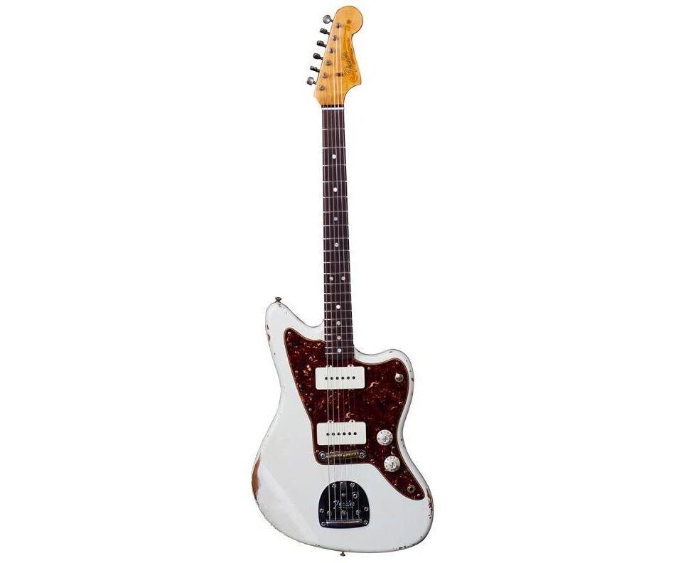 FENDER CUSTOM SHOP 1965 JAZZMASTER RELIC AGED OLYMPIC WHITE NAMM LIMITED Електрогітара FE-0295 фото