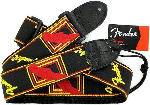 Ремінь для гітари Fender 2 Monogrammed Black/Yellow/Red Strap FE-0006 фото