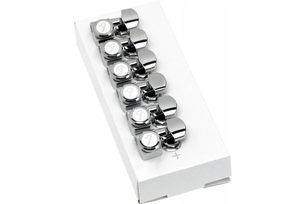 FENDER LOCKING TUNING MACHINES FOR STRATOCASTER/TELECASTER POLISHED CHROME Колки для гитары FE-0400 фото