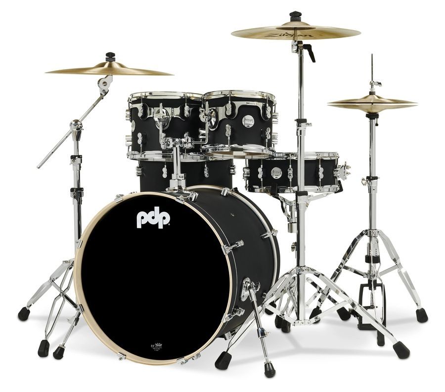 PDP PDCM2215RB Concept Maple Shell Pack, 5pc, 22" Satin Black Finish Ply PD-0015 фото