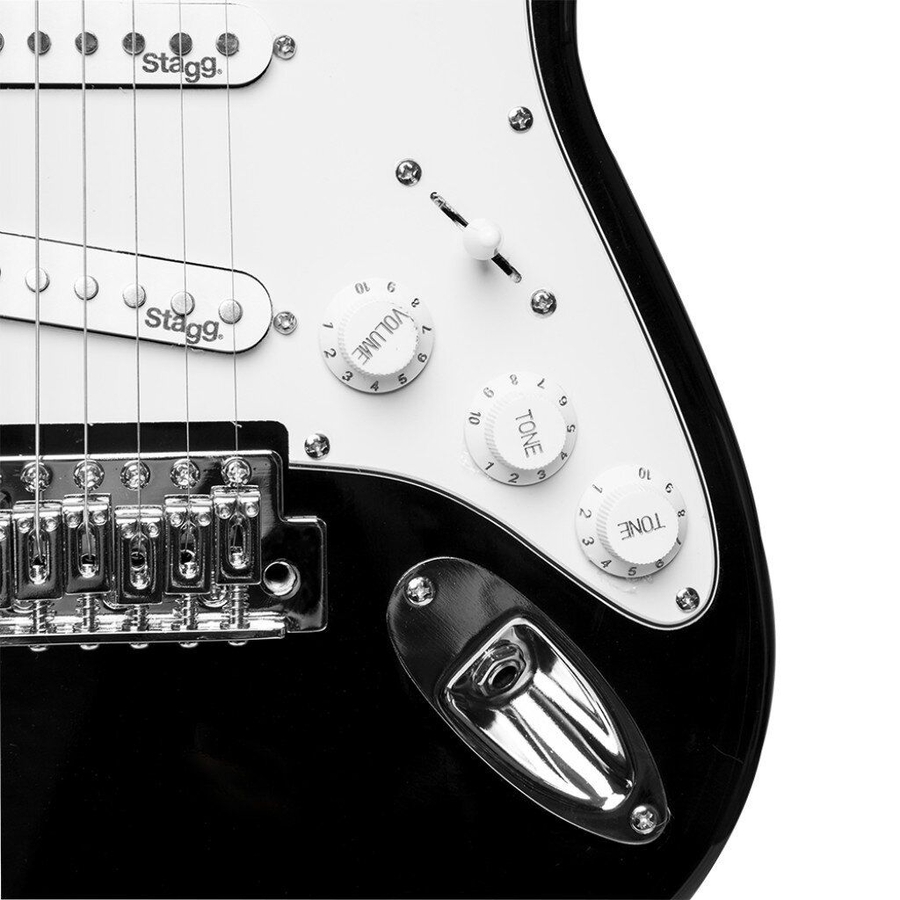 Електрогітара, форма: Stratocaster Stagg S300 BK фото 3