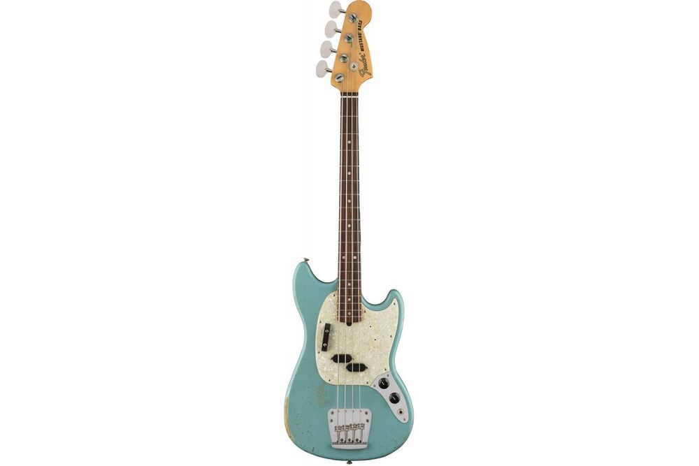 FENDER JMJ MUSTANG BASS RW FADED DAPHNE BLUE Бас-гитара FE-0392 фото
