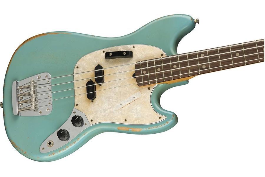 FENDER JMJ MUSTANG BASS RW FADED DAPHNE BLUE Бас-гітара FE-0392 фото