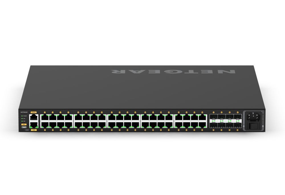 Комутатор NETGEAR M4250-40G8XF-PoE+ (GSM4248PX), 40x1GE PoE+(960Вт), 8xSFP+, AV Line керований L2 GSM4248PX-100EUS фото