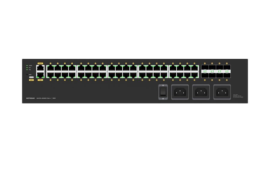 Комутатор NETGEAR M4250-40G8XF-PoE++ (GSM4248UX), 40x1GE Ultra90 PoE++ (2880Вт), 8xSFP+, AV Line керований L2 GSM4248UX-100EUS фото