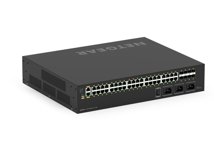 Комутатор NETGEAR M4250-40G8XF-PoE++ (GSM4248UX), 40x1GE Ultra90 PoE++ (2880Вт), 8xSFP+, AV Line керований L2 GSM4248UX-100EUS фото