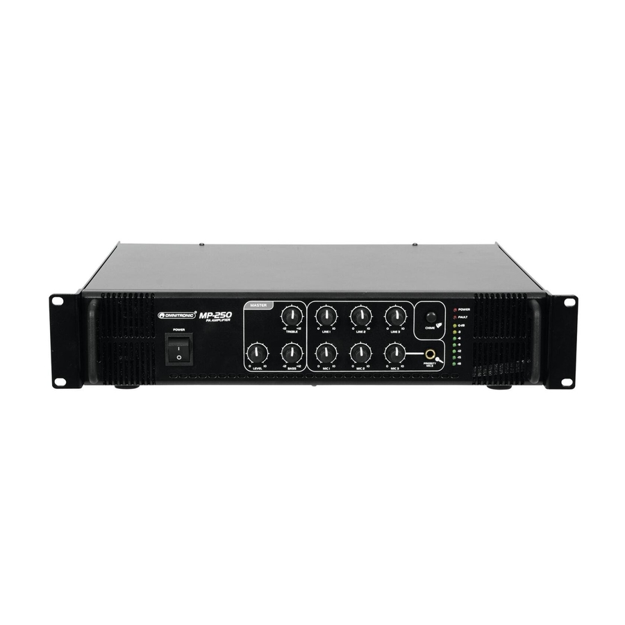Трансляційний підсилювач Omnitronic MP250 (80709640) фото 2