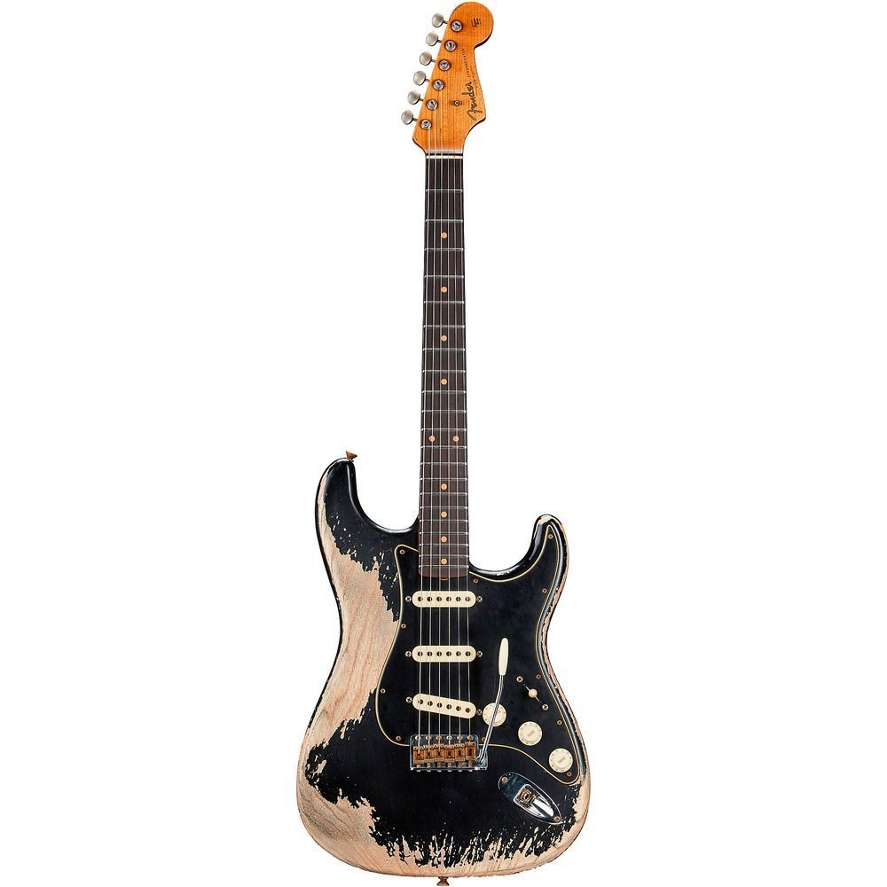 FENDER CUSTOM SHOP POBLANO STRATOCASTER SUPER HEAVY RELIC AGED BLACK Електрогітара FE-0313 фото