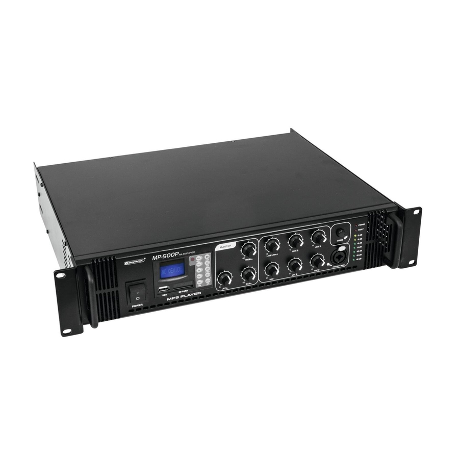 Трансляційний підсилювач Omnitronic MP500P (80709650) фото 3
