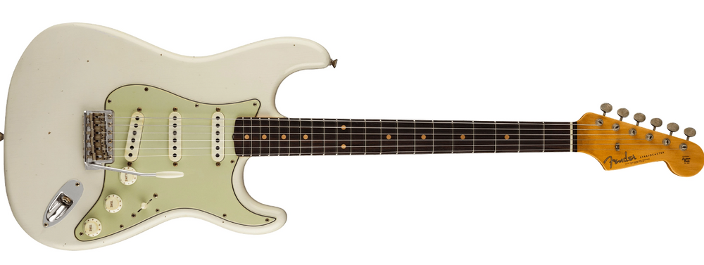 FENDER CUSTOM SHOP LIMITED EDITION '62/'63 STRATOCASTER JOURNEYMAN RELIC RW AGED OLYMPIC WHITE Електрогітара FE-0306 фото