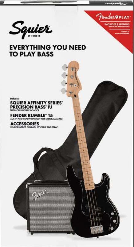 SQUIER by FENDER AFFINITY SERIES PJ BASS START PACK BLACK Гітарний набір фото 5