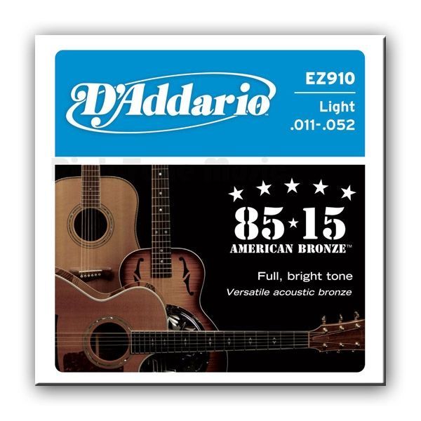 Струни для гітари D'Addario EZ910 85/15 BRONZE LIGHT (11-52) DA-0019 фото