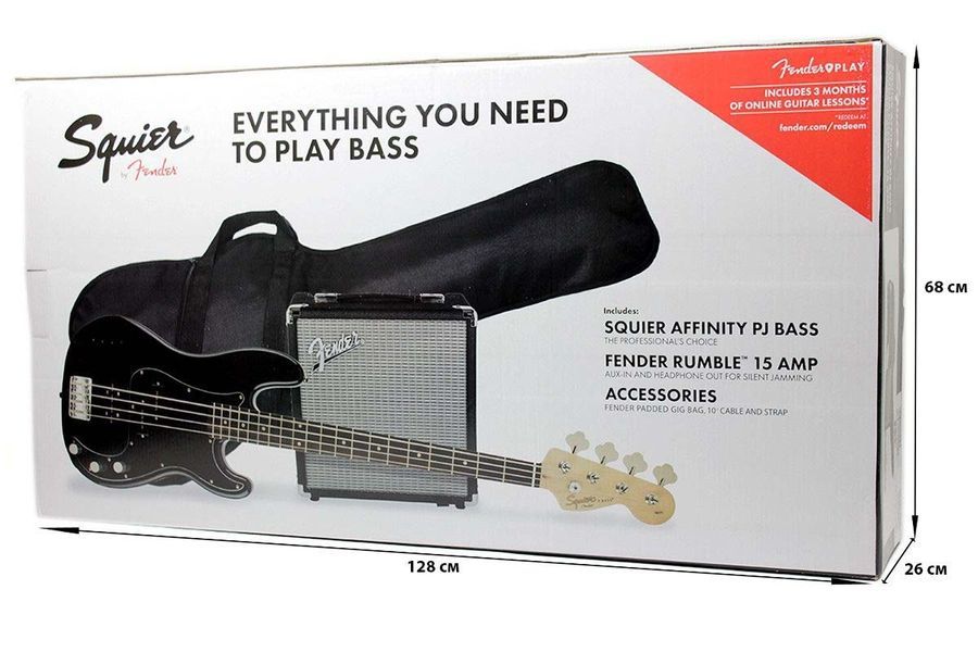 SQUIER by FENDER PJ BASS PACK BLACK Гитарный набор SQ-0198 фото