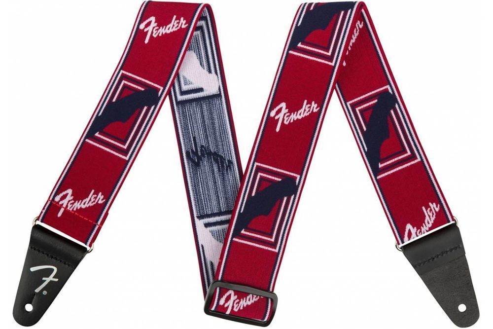 FENDER STRAP 2" WEIGHLESS MONOGRAMMED RED/WHITE/BLUE Ремінь гітарний FE-0598 фото