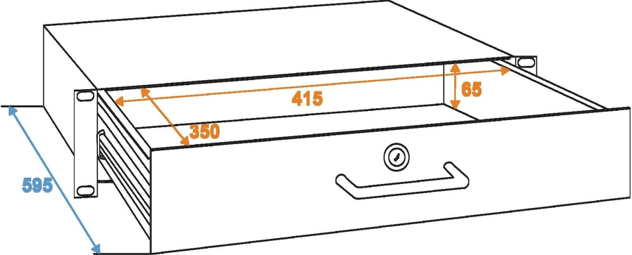 Рековий ящик-шухляда з замком OMNITRONIC Rack Drawer with Lock 2U фото 3
